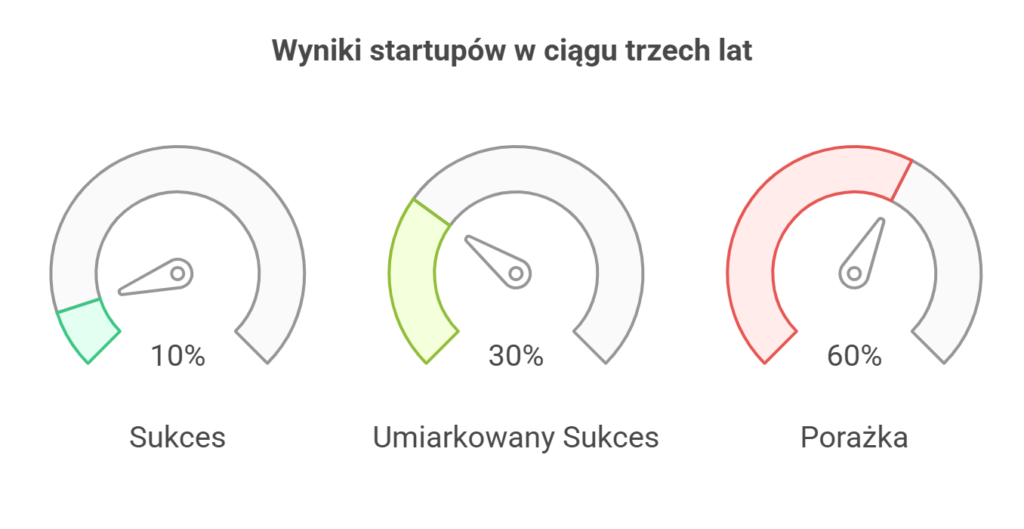 Wyniki startupów w ciągu trzech lat